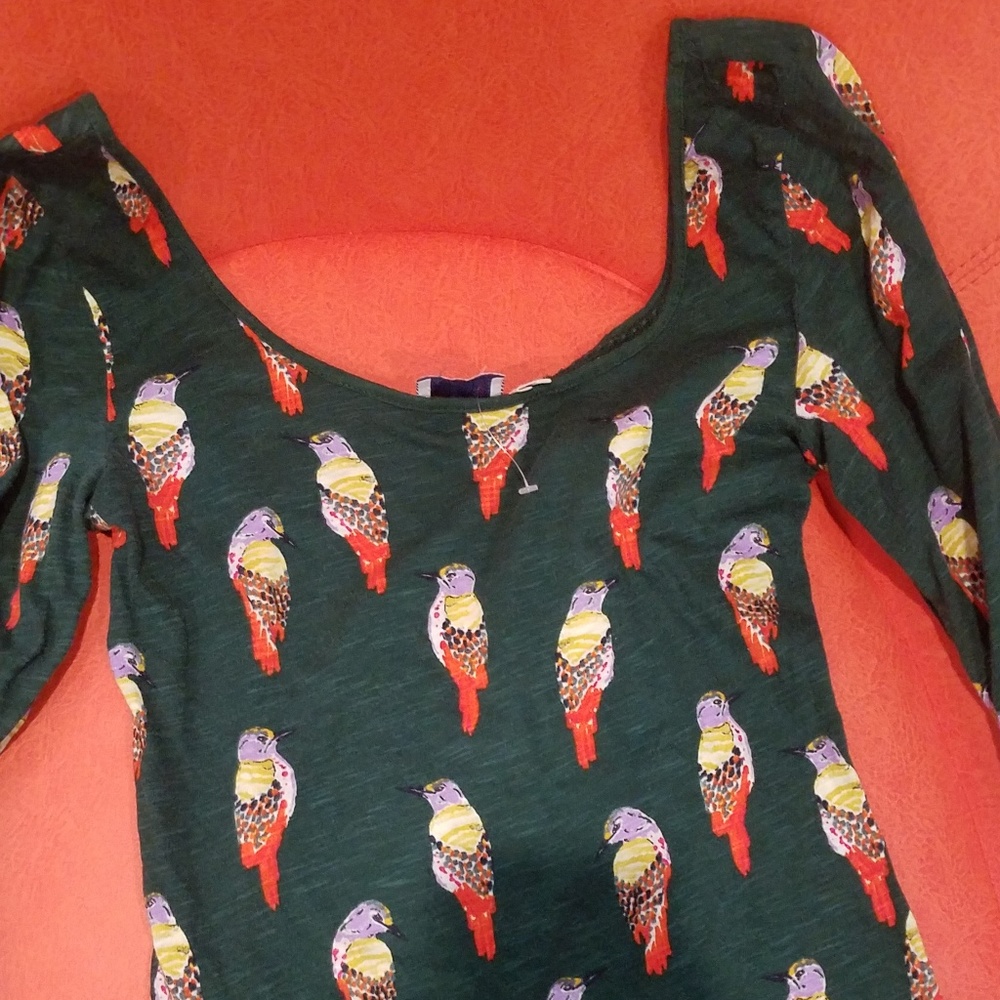 Anthropologie 9-H15 STCL Bird top